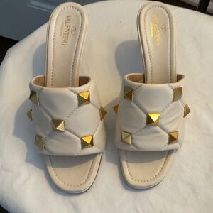 Valentino Rock Stud Cream Sandals Size 41